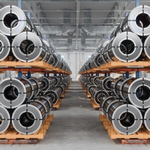 industrial steel flanges clean background product photo