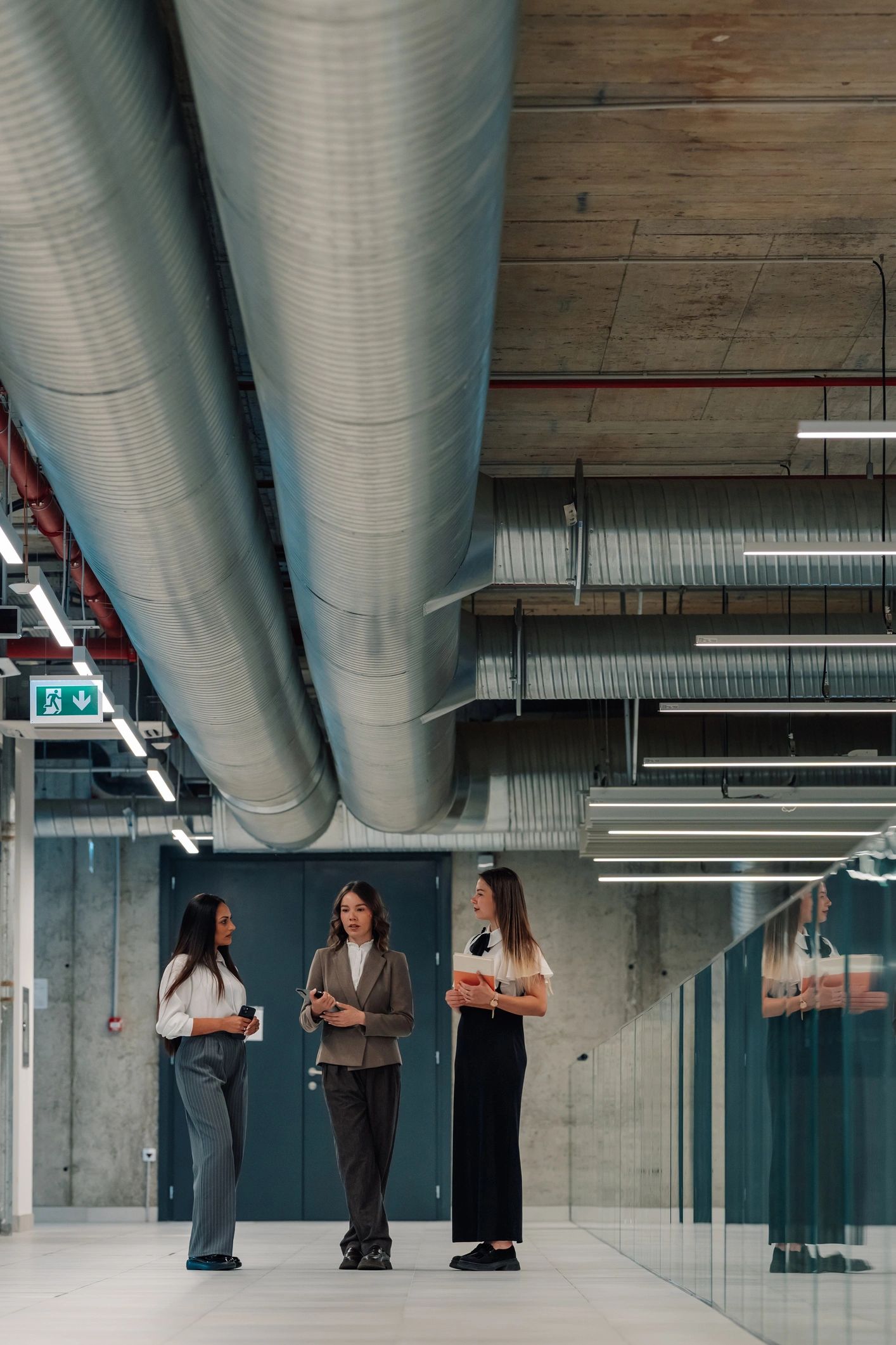 industrial piping supply team meeting modern office